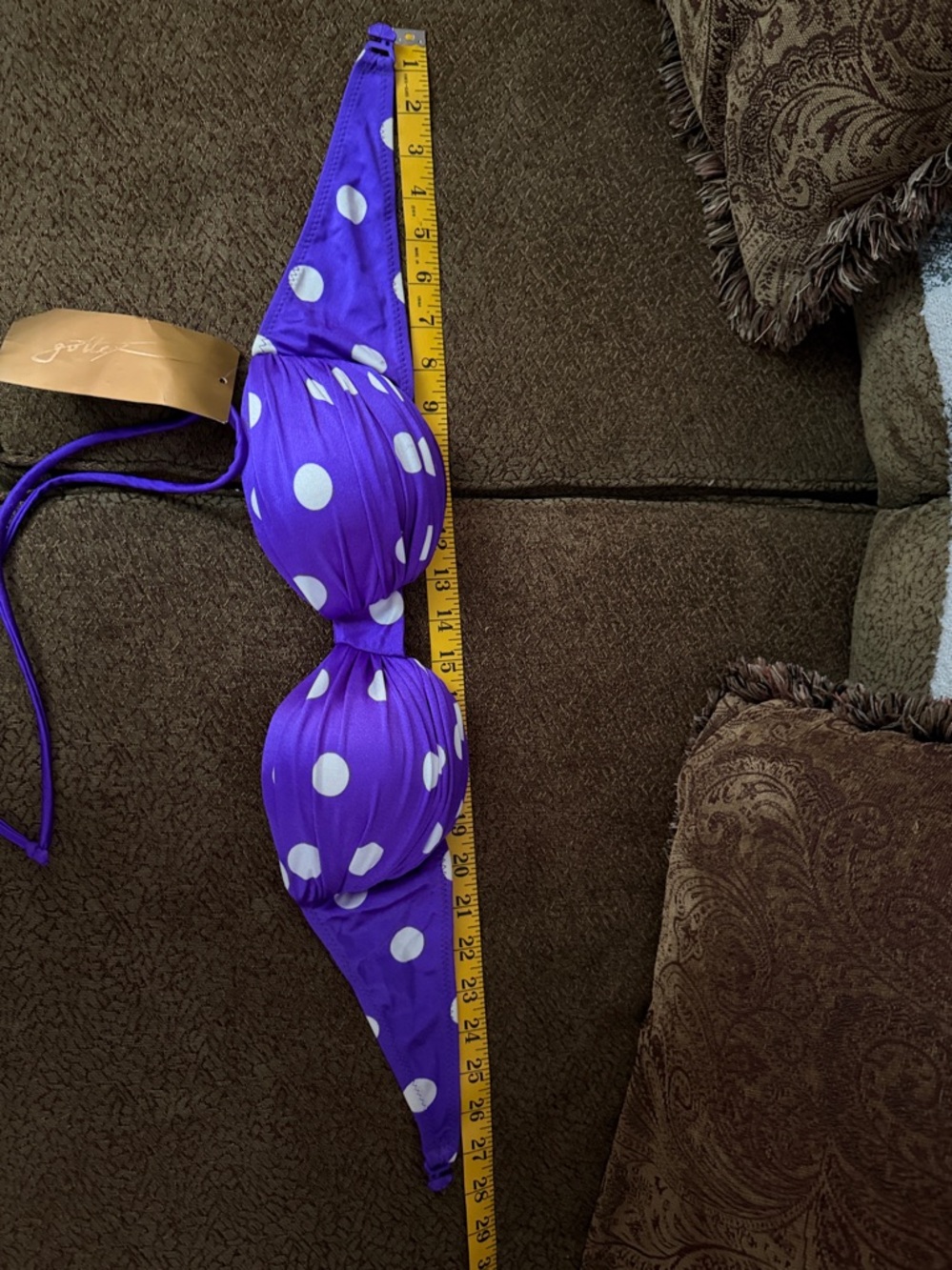 Gottex NWT Purple Polka Dot Bikini - Size 12 - Stunning & Flattering! - Picture 12 of 13